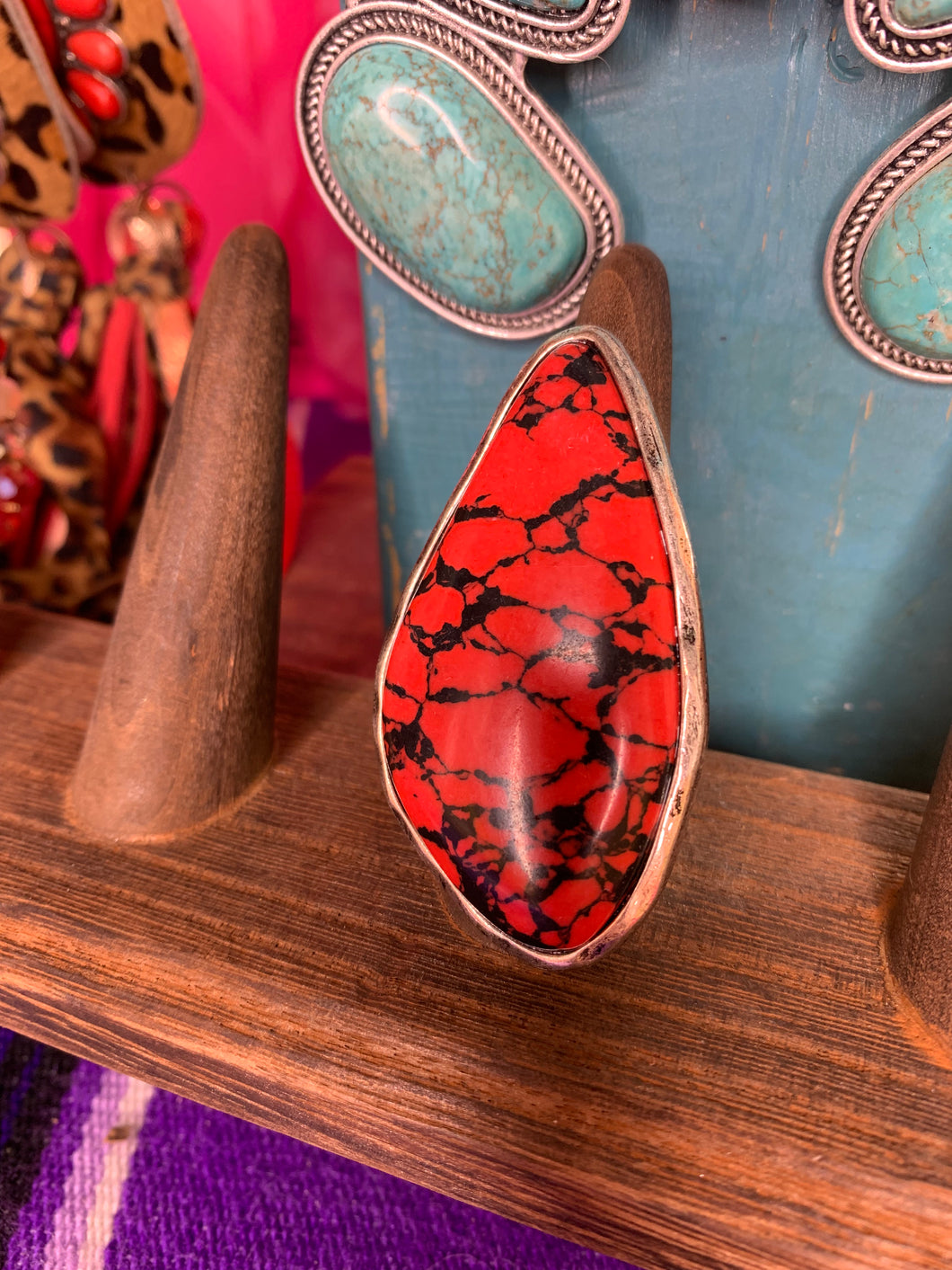 Punchy Red Stone Ring