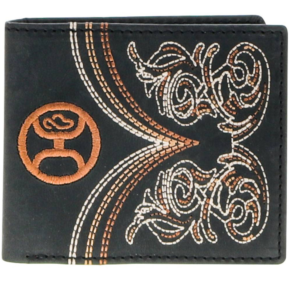 Ranger Bifold Hooey Wallet Embroidered Black Leather