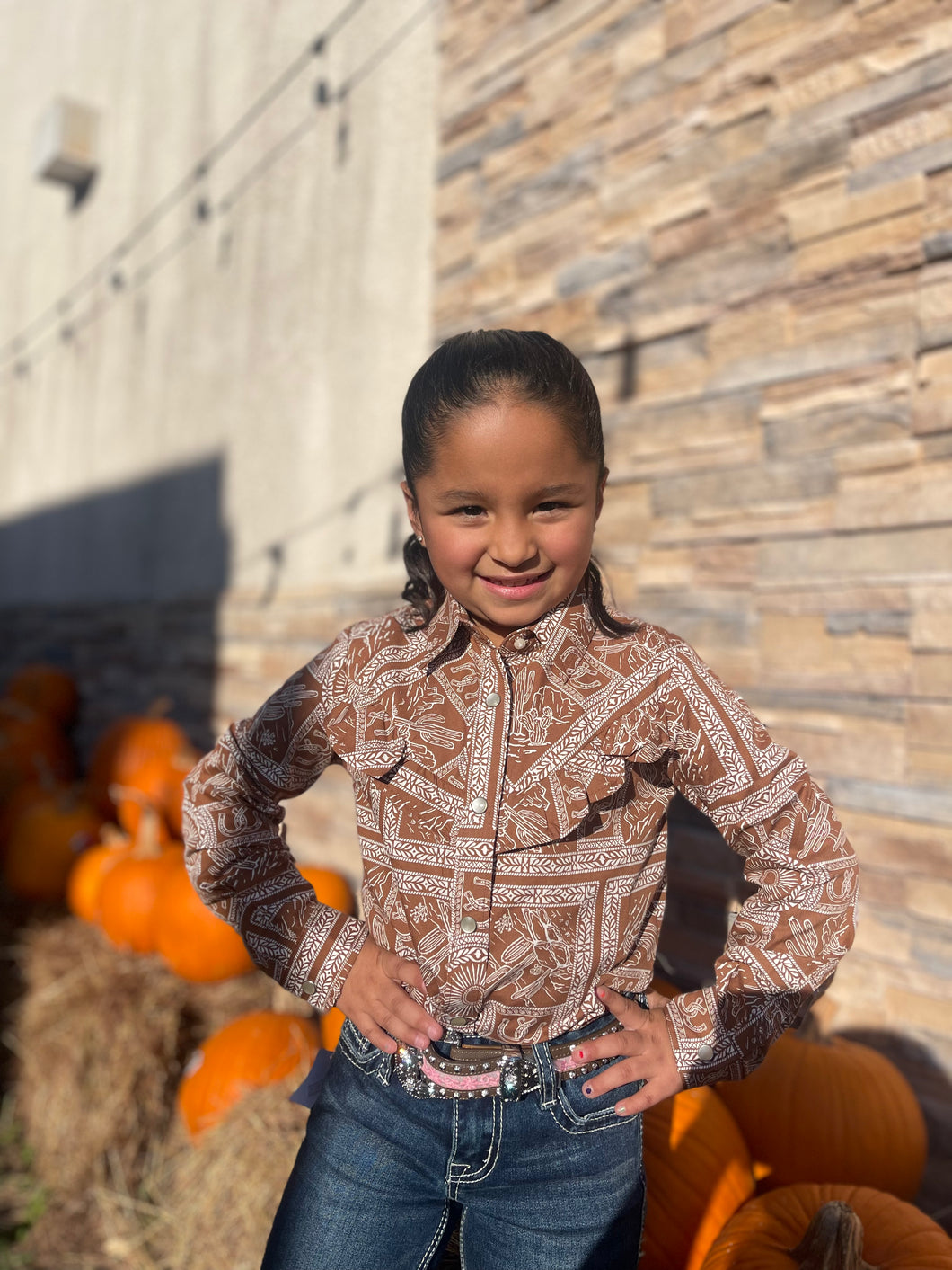 Wrangler Girl's Dusty Desert Long-sleeve