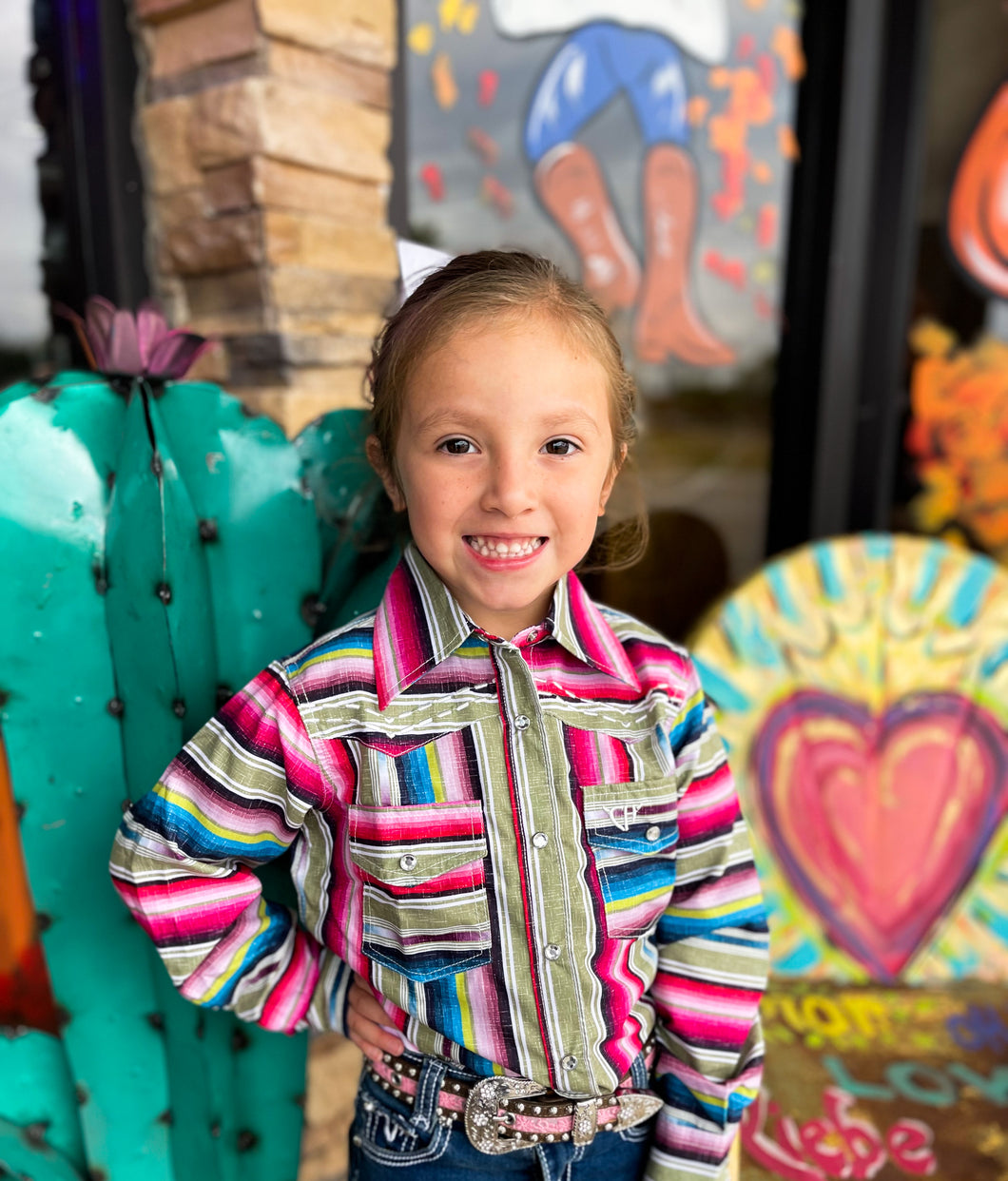 Cowboy Hardware Youth Girl's Serape L/s Shirt