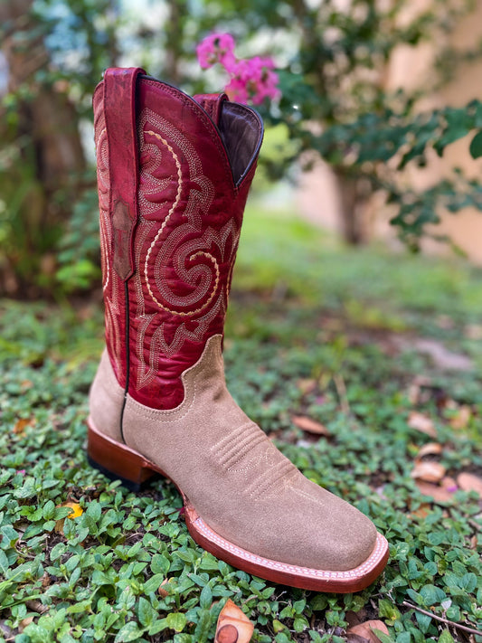 Tanner Mark Men's Boots-Red Top Ruff Out