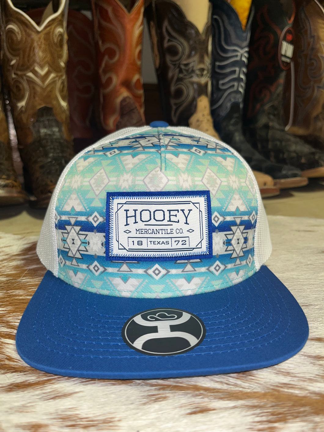 Doc Hooey Teal/ White
