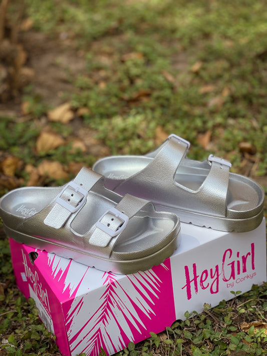 Corkys Silver Metallic Sandals