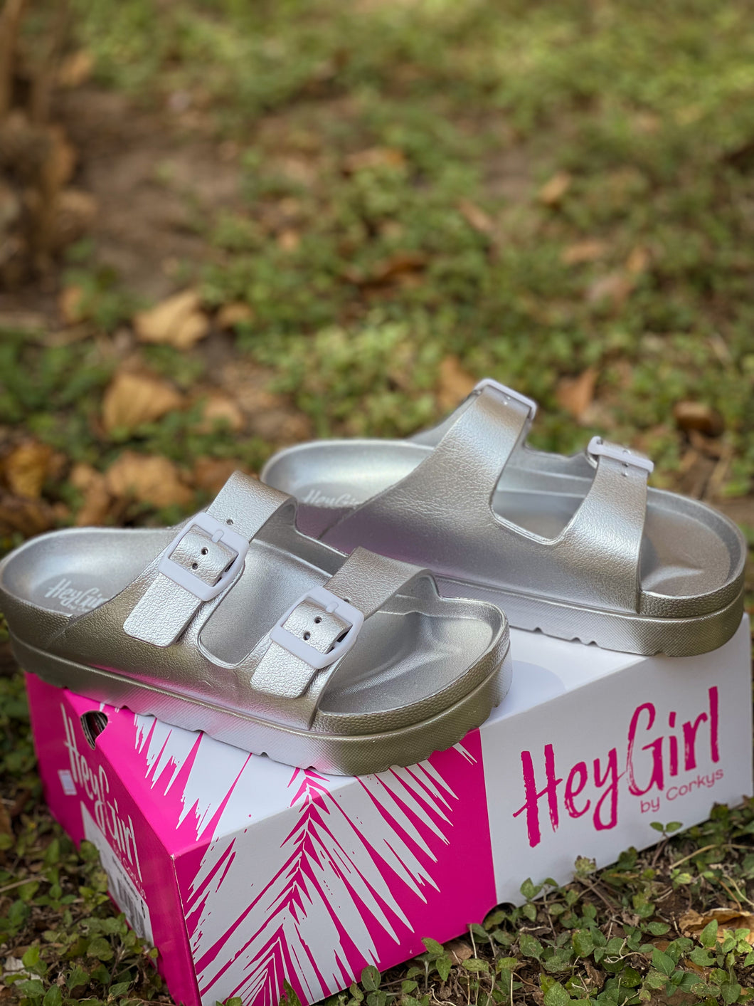 Corkys Silver Metallic Sandals