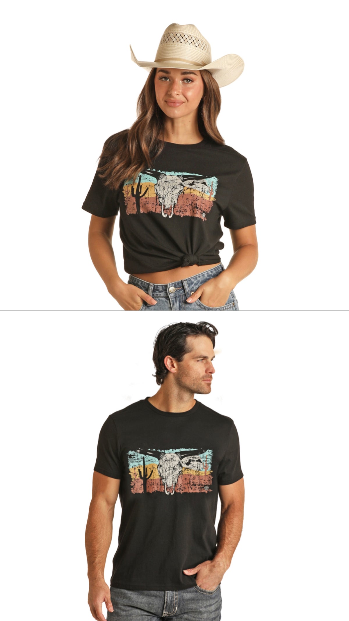 Rock & Roll Bull Skull Graphic Tee 🤠