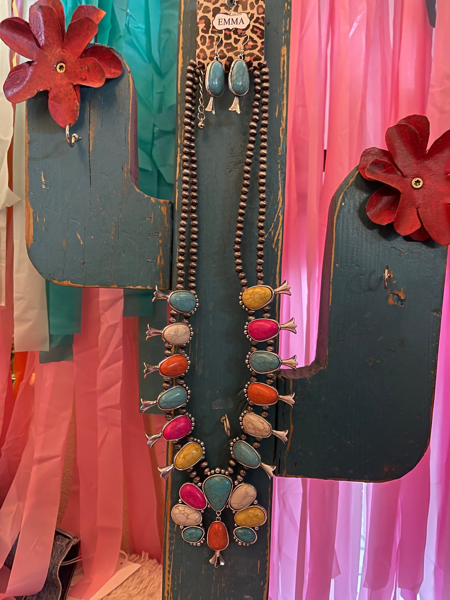 Rainbow Stone Necklace Set