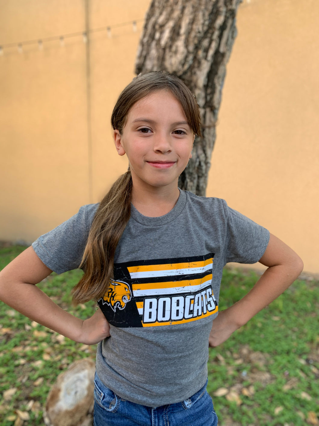 YOUTH Grey Bobcat Tee