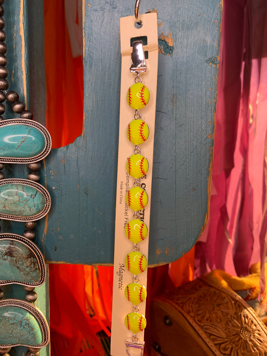 Softball Chained Bracelet