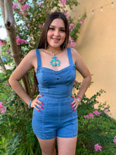 Load image into Gallery viewer, Sweetheart Denim Romper
