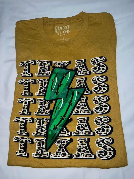 Texas Repeat Cactus Lightning Bolt Tee