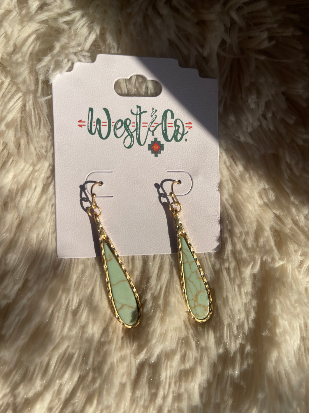 Marbled Stone Teardrop Earrings