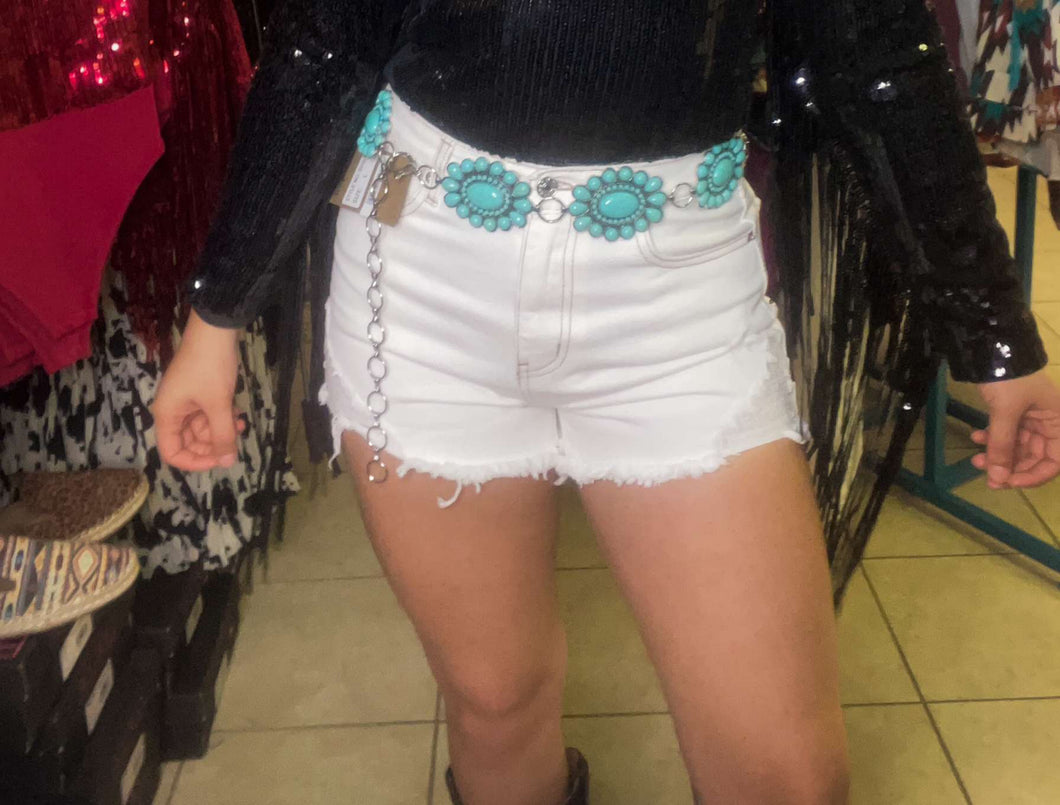 White Denim Shorts