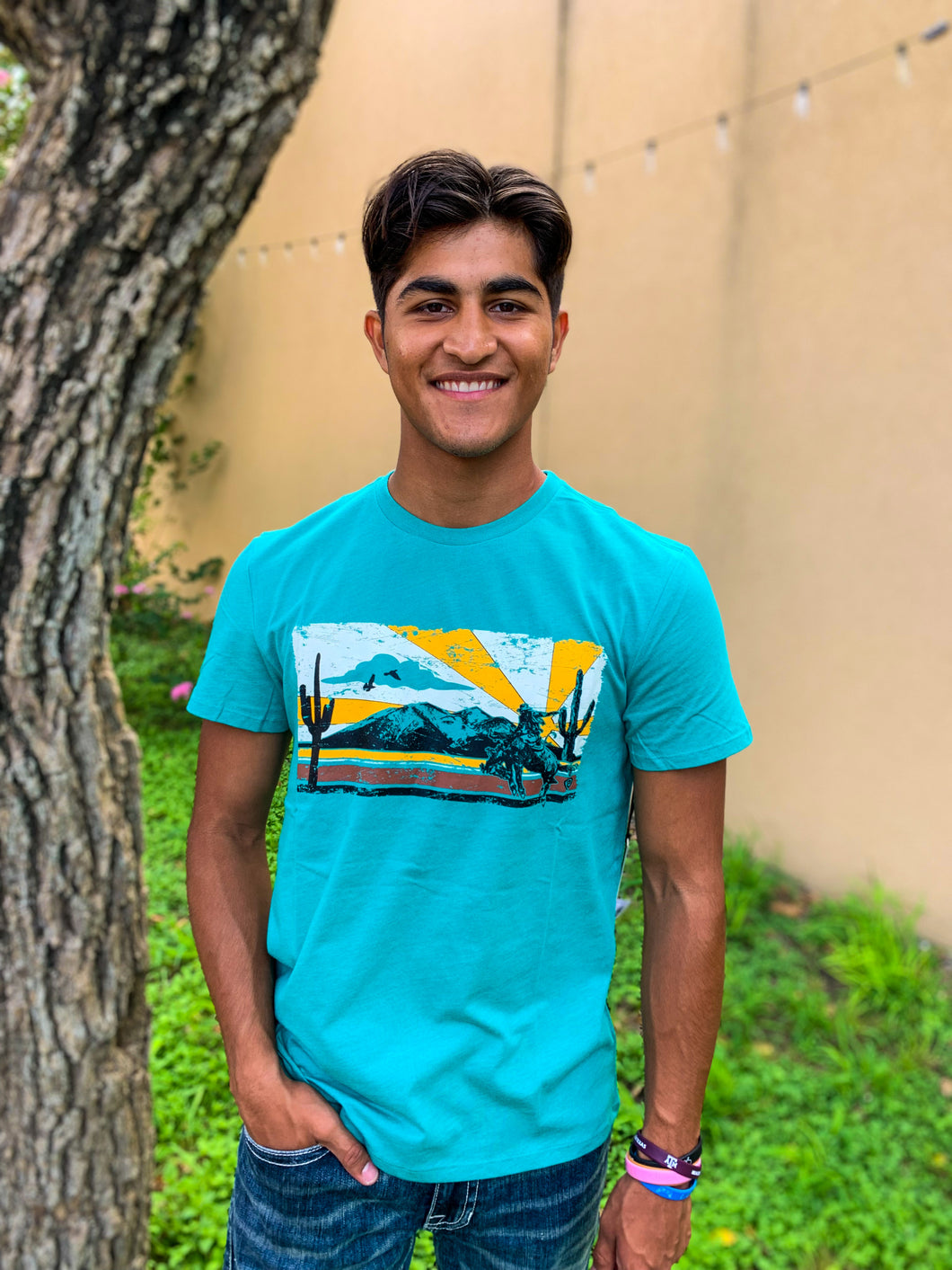 Men's Rock & Roll Turquoise Desert Tee