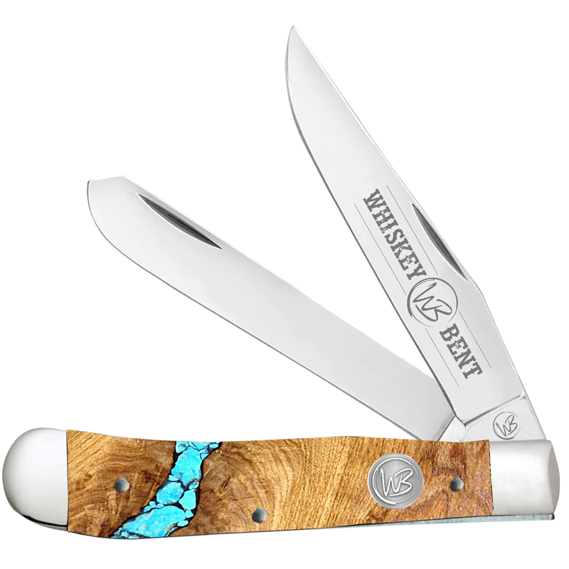 Whiskey Bent Turquoise River Trapper Knife