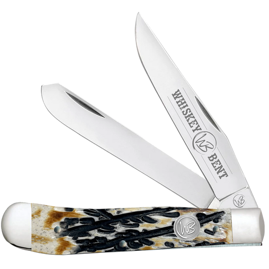 CARVED BURNT BONE TRAPPER