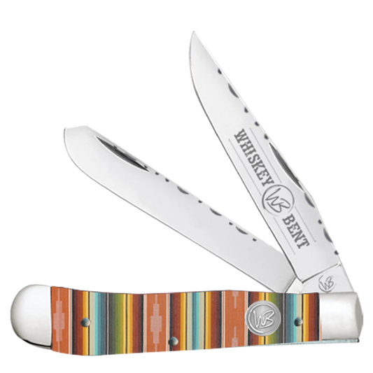 Whiskey Bent Serape Sunrise Trapper Filework Knife