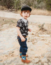 Load image into Gallery viewer, Boys Shea Baby Black Wild West Polo
